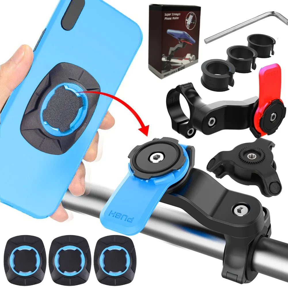 Norvo | RIDELOCK Pro Mount | Støtsikker Telefonholder for Sykkel & Motorsykkel | 360° Rotasjonsbar | For 4.7–7.2" Smarttelefoner