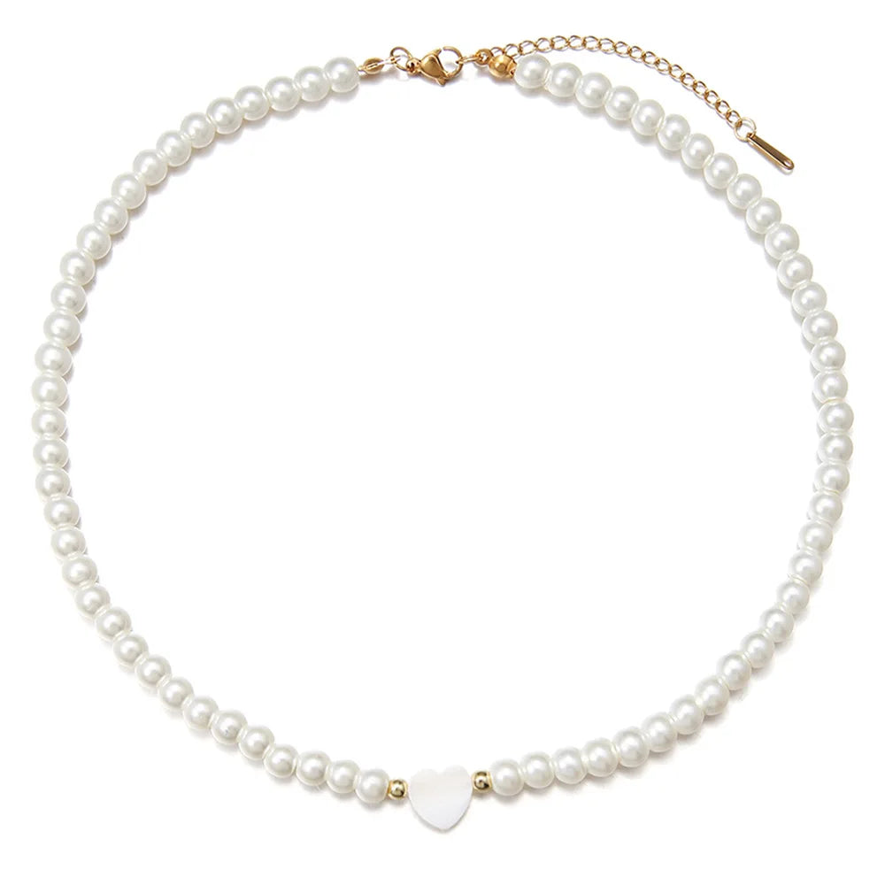 Norvo | Klassis Pearl Heart Choker Necklace