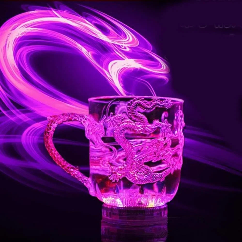 Norvo | 1 stykke fargeforandrende luminescerende LED dragekrus vannaktiverte lys øl kaffe melk te vin whiskey bar kopp reise kreativ gave