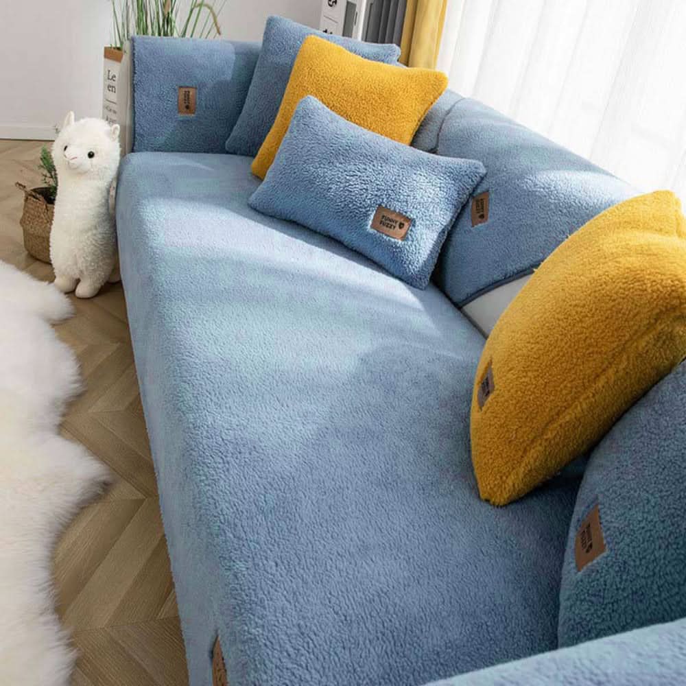 Norvo | Vanntett Sherpa Fleece Sofa Deksel Avgir ikke Glid