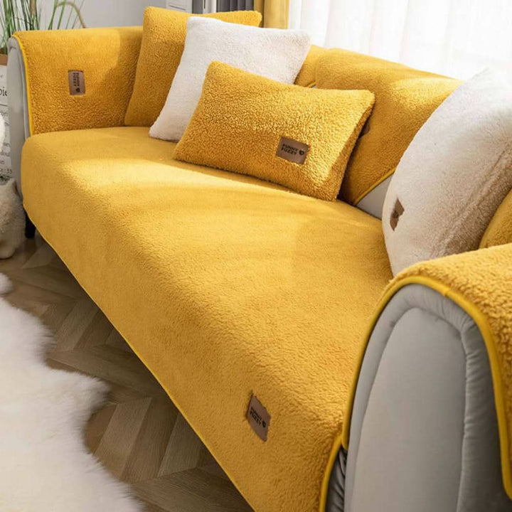 Norvo | Vanntett Sherpa Fleece Sofa Deksel Avgir ikke Glid