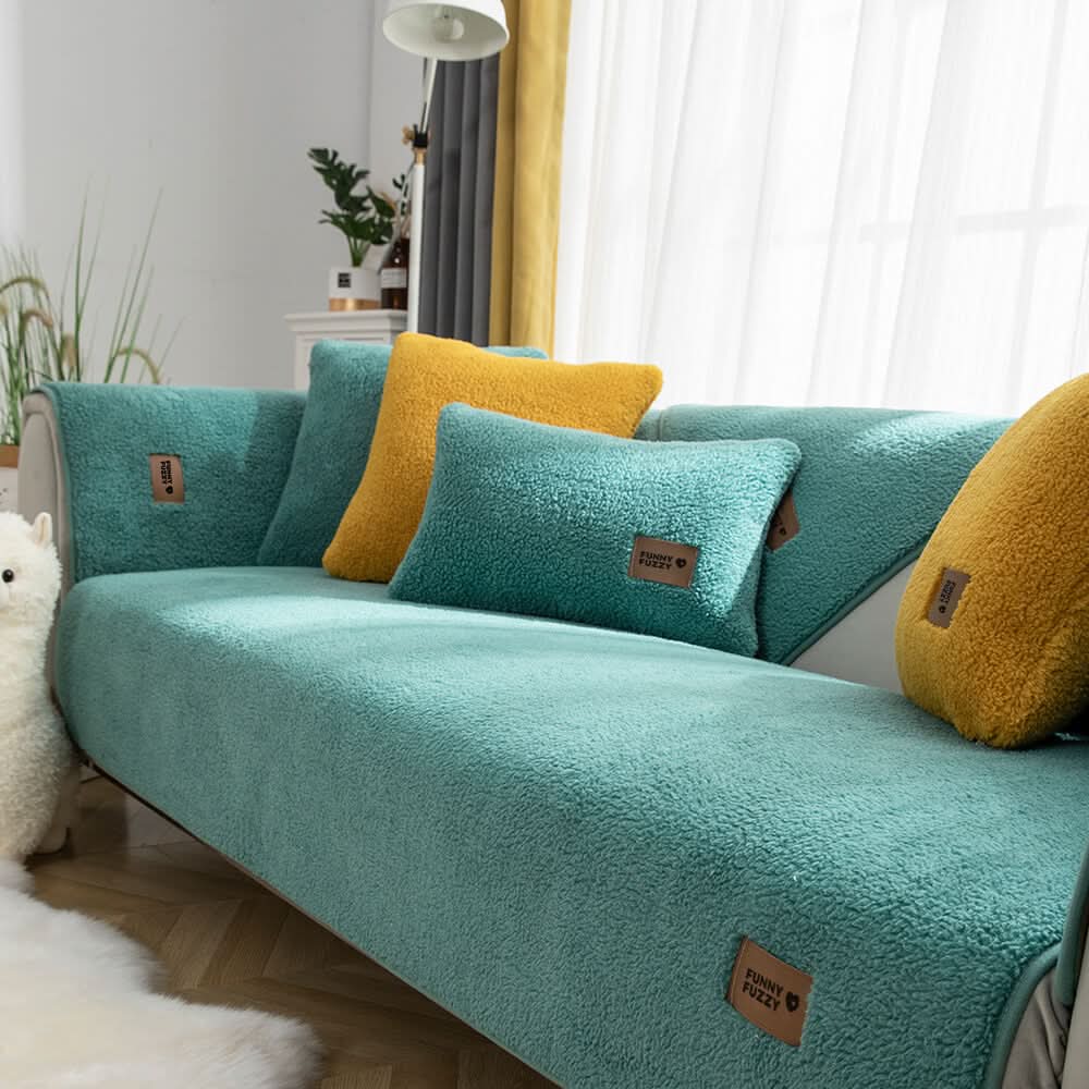 Norvo | Vanntett Sherpa Fleece Sofa Deksel Avgir ikke Glid