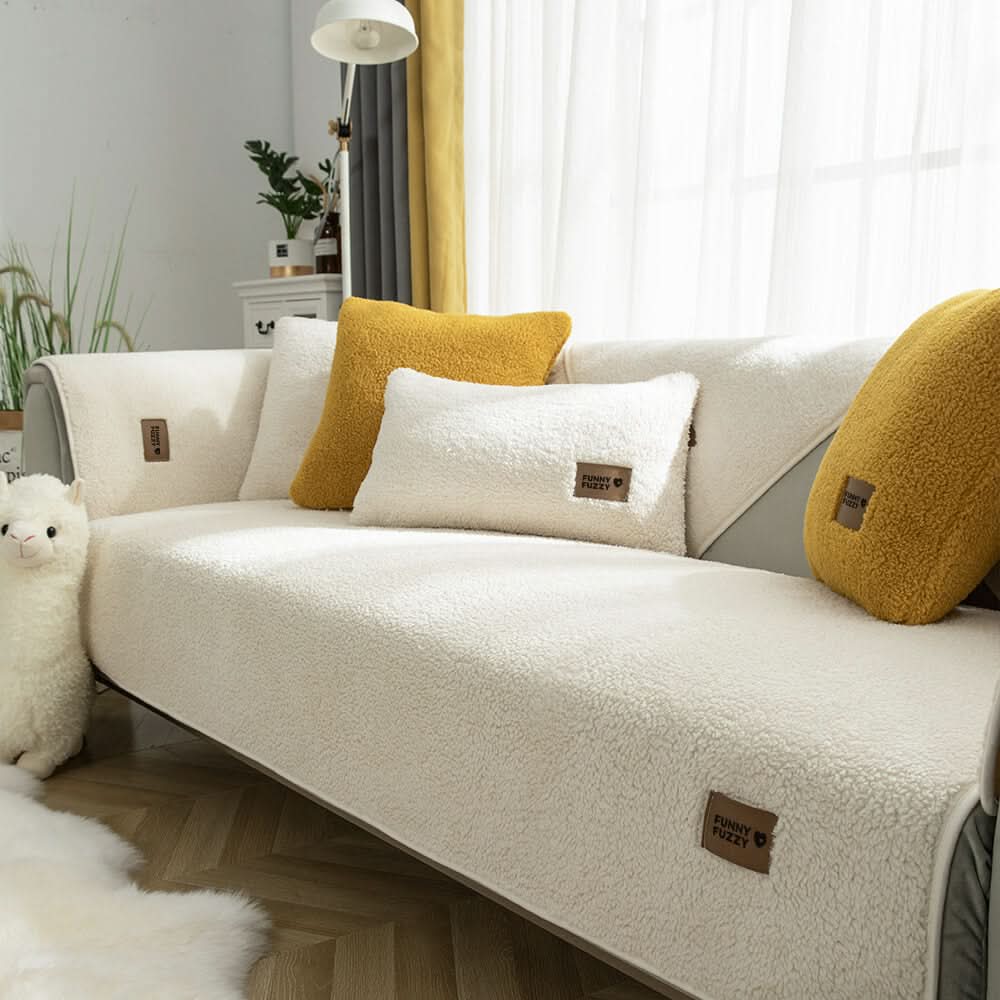 Norvo | Vanntett Sherpa Fleece Sofa Deksel Avgir ikke Glid
