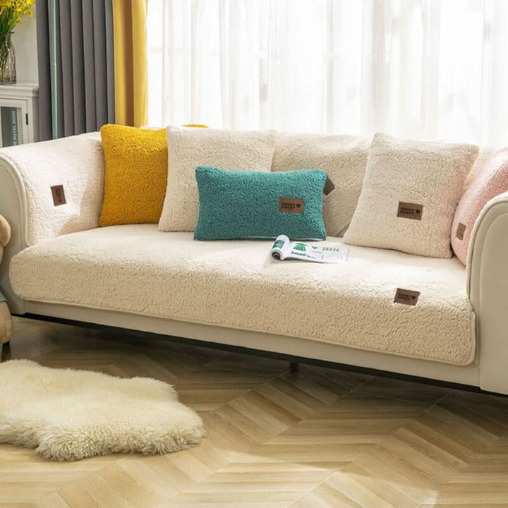 Norvo | Vanntett Sherpa Fleece Sofa Deksel Avgir ikke Glid