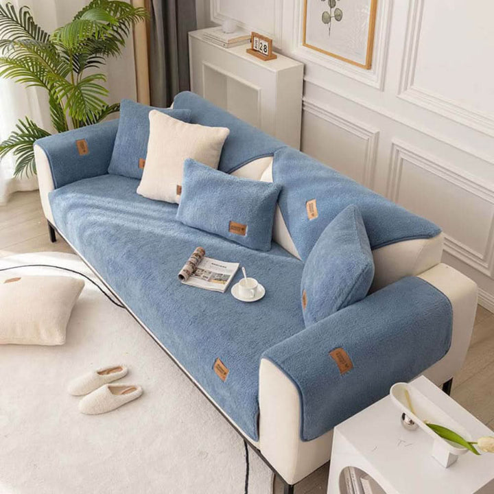 Norvo | Vanntett Sherpa Fleece Sofa Deksel Avgir ikke Glid