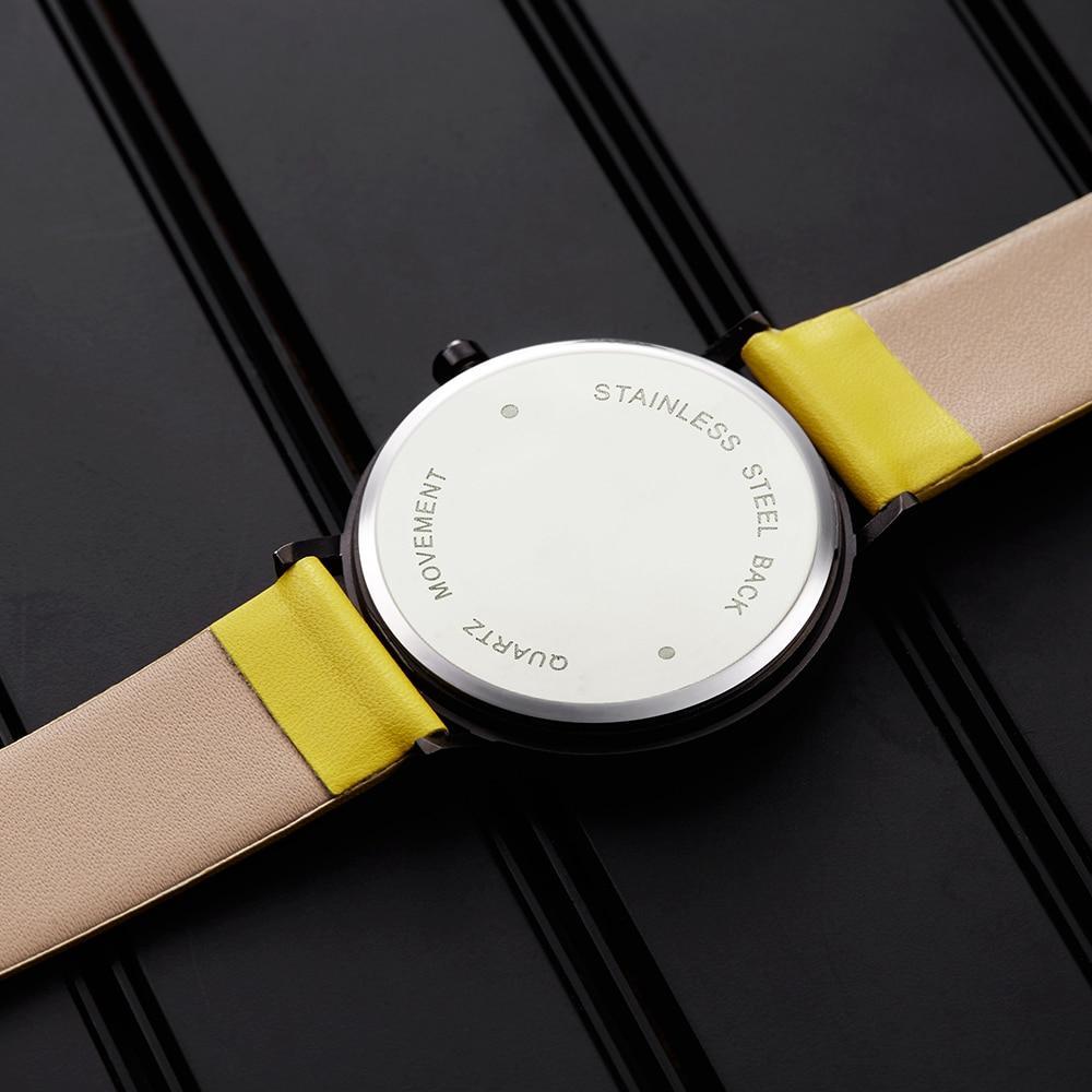 Norvo | Søt Kvinnere Klokke Kreativ Håndleddsklokke Dame Klokke Roter Gul Lær Bånd Håndleddsklokker Klokker Montres Femme Reloj Mujer