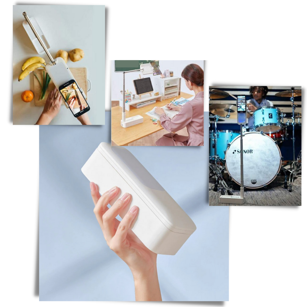 Smarttelefonholder med integrert Bluetooth-lyssett