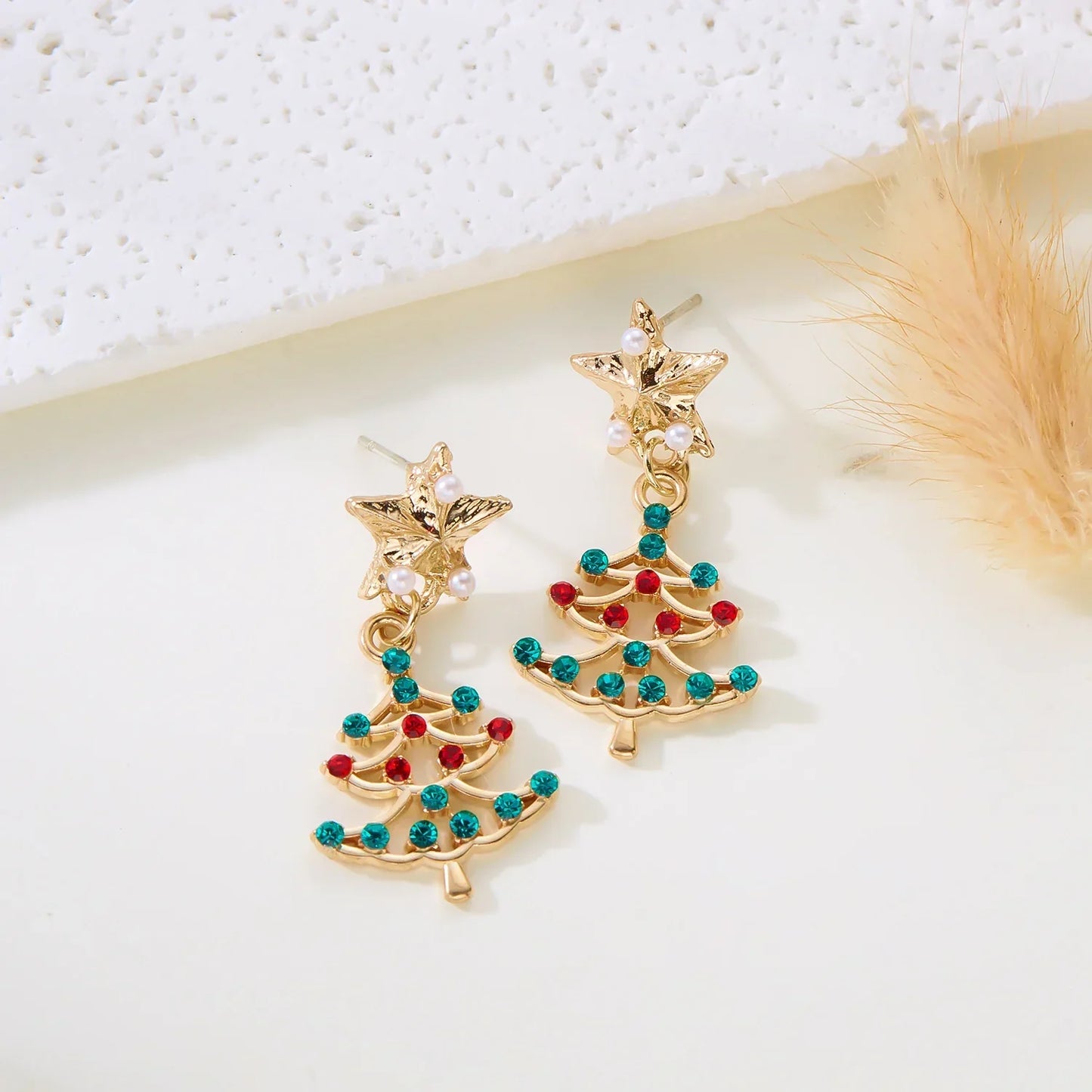 Norvo | Aureline Snøfnugg Øreringer – Elegante Zirkon Charm Øreringer, Gjennomsiktig Glans & Perfekt Gave til Høytidene