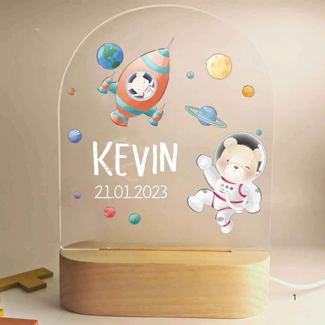 Norvo | Personlig Nattlys med Navn – Myk Varm LED Belysning for Barn