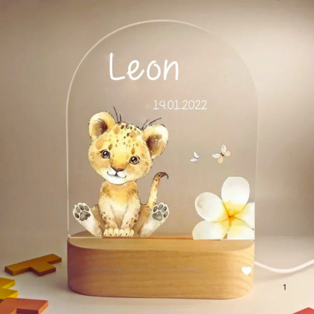 Norvo | Personlig Nattlys med Navn – Myk Varm LED Belysning for Barn