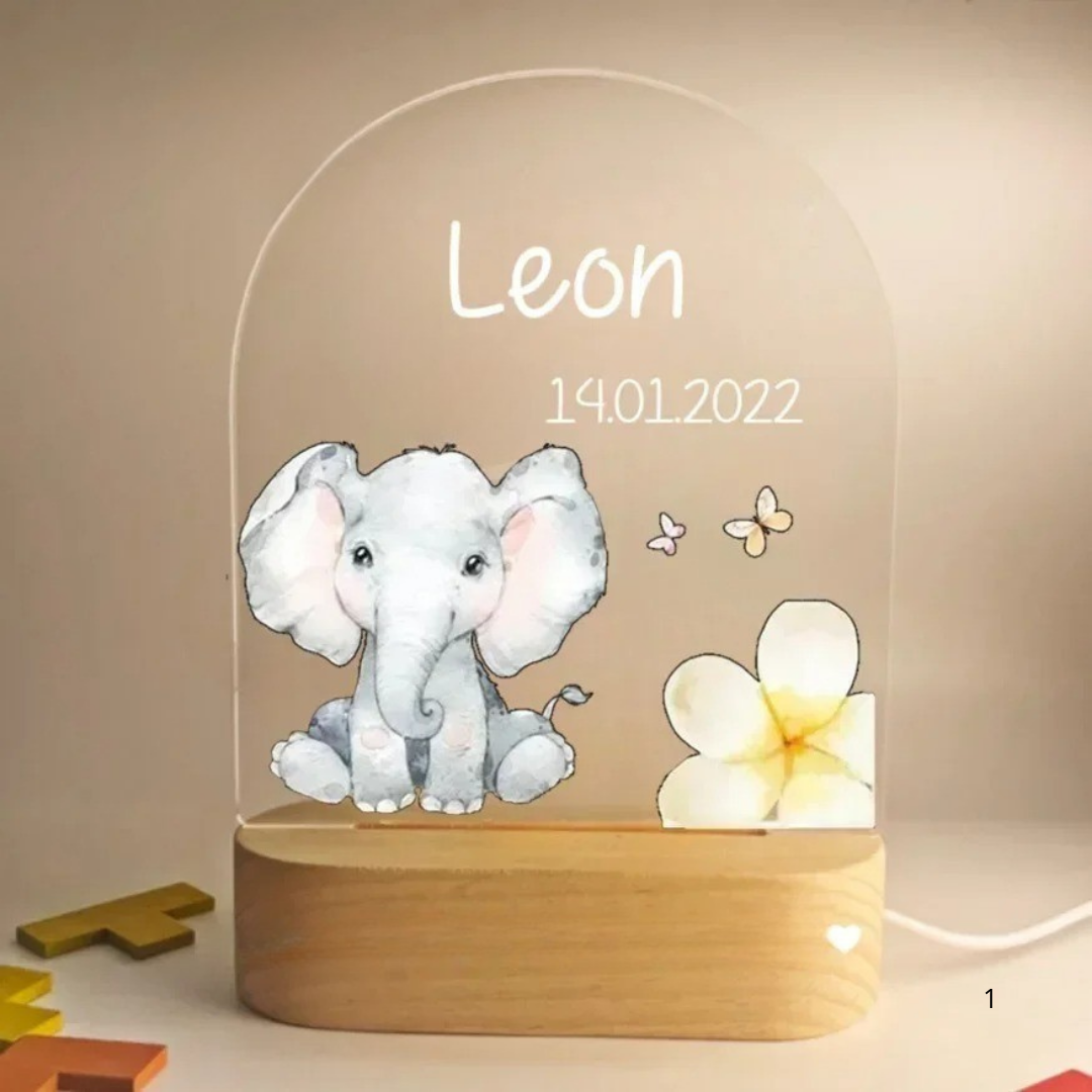 Norvo | Personlig Nattlys med Navn – Myk Varm LED Belysning for Barn