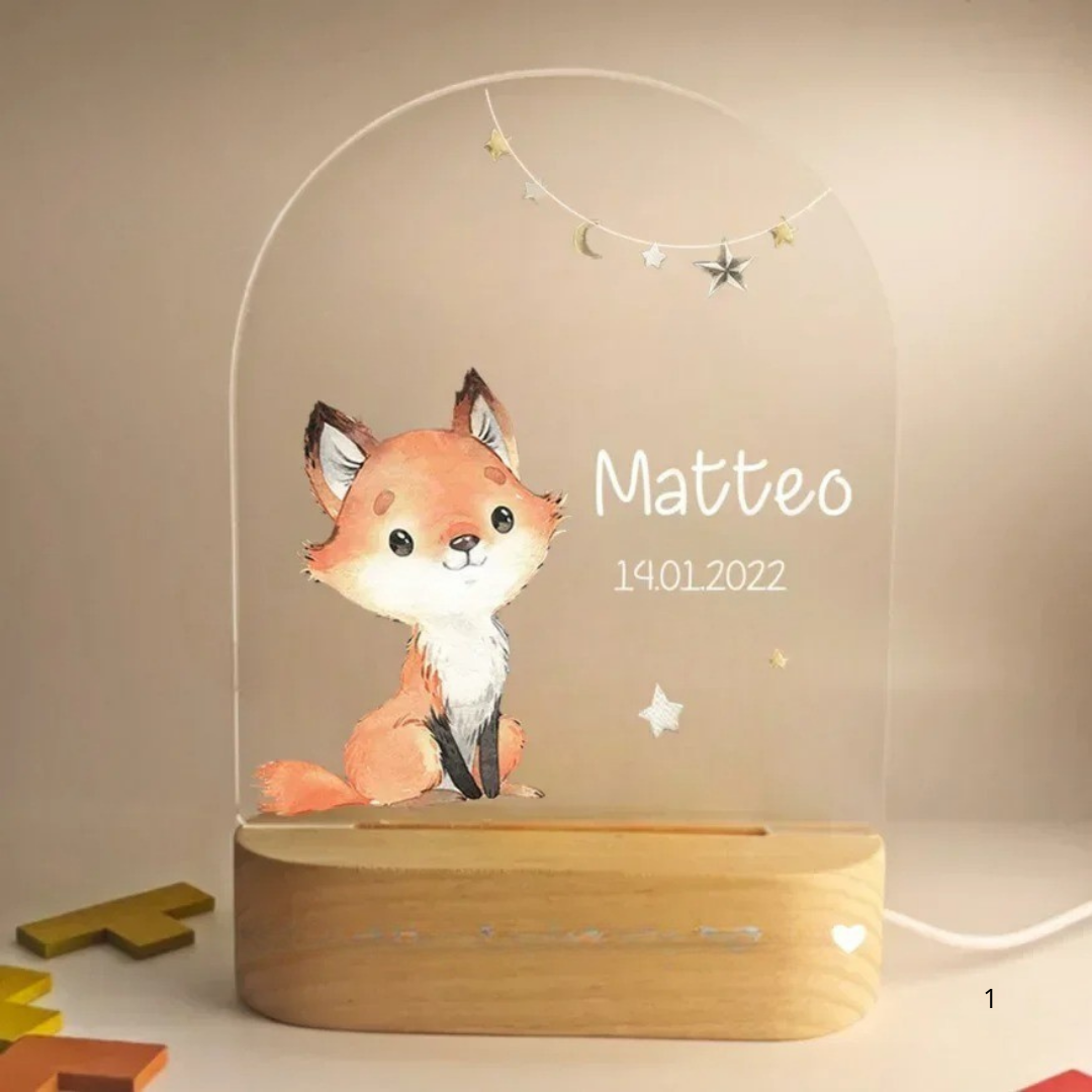 Norvo | Personlig Nattlys med Navn – Myk Varm LED Belysning for Barn