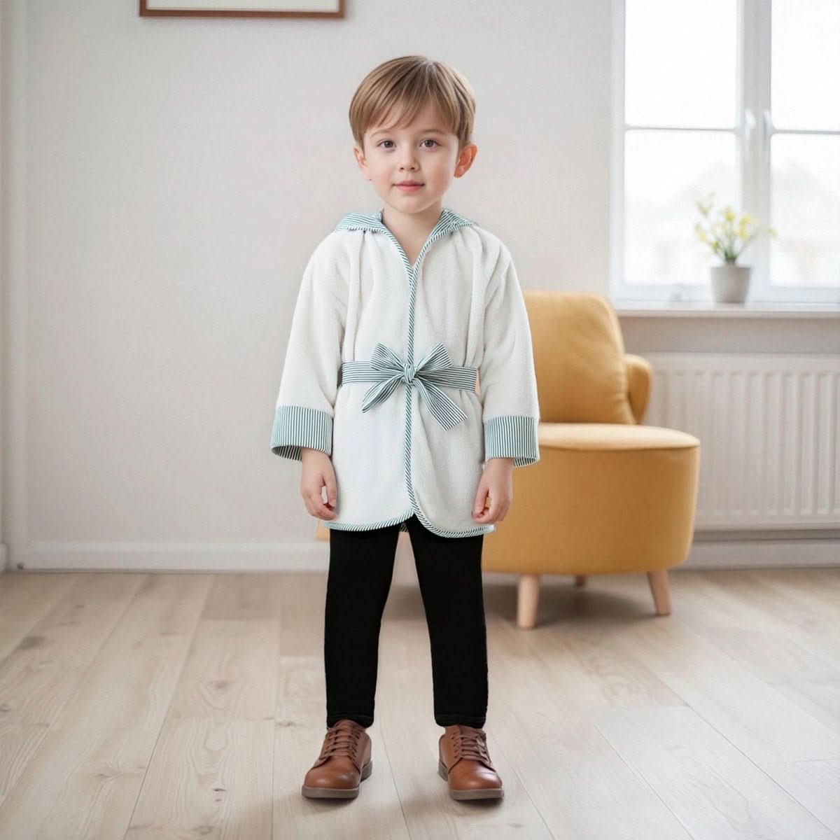 Norvo | LunaLoft Barnebadekåpe med Hette | Ultra Myk & Absorberende | Koselig Mikrofiber Badekåpe | Luksuriøs Komfort for Gutter & Jenter