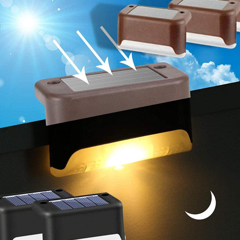 Solcelle LED-lys til trapper (4 stk)