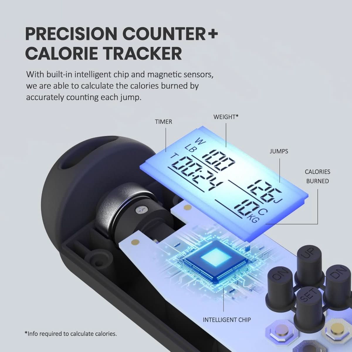 Norvo | Digital hoppetau med kaloriz teller & justerbar lengde