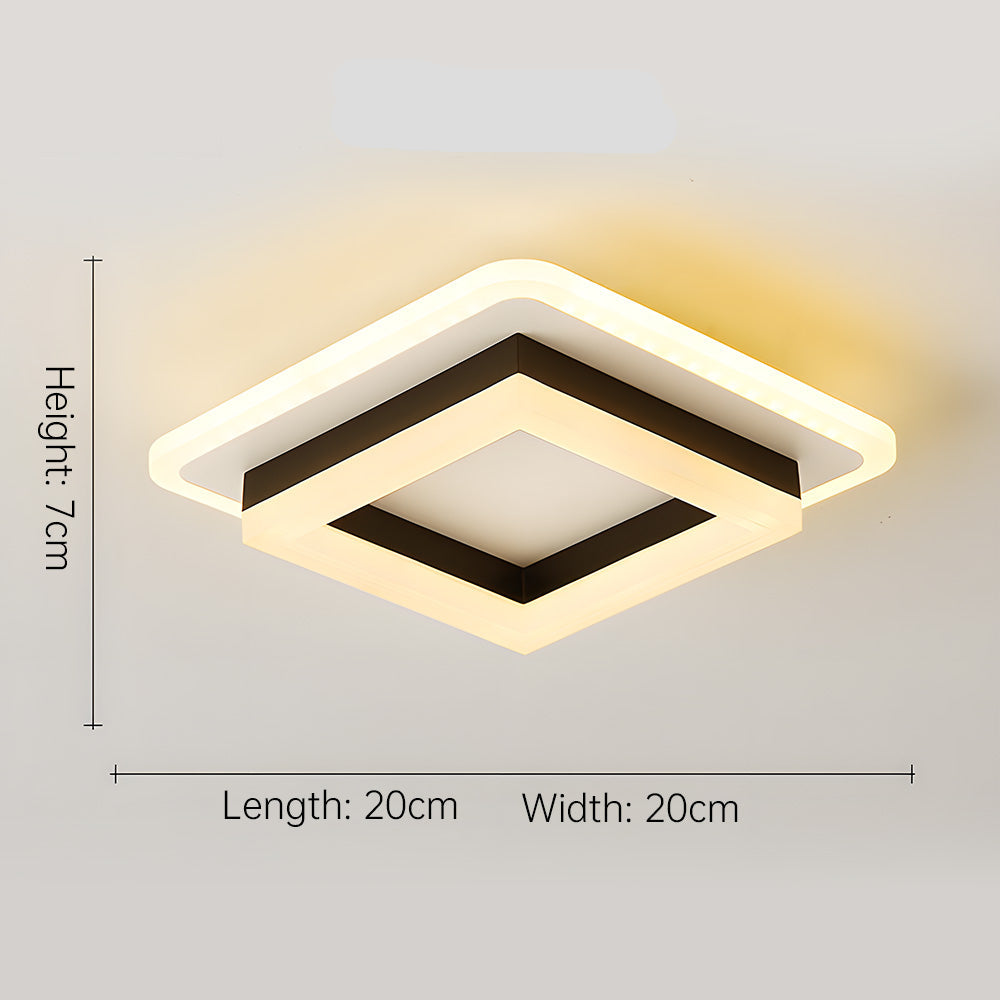 Norvo | Slim Square Modern LED Taklampe – Minimalistisk Innfelte for Myk Ambient Belysning