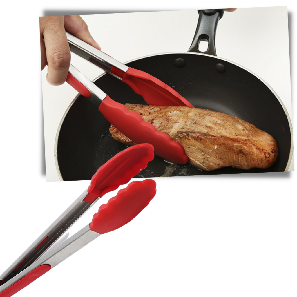 Grilltang i rustfritt stål med silikongrep