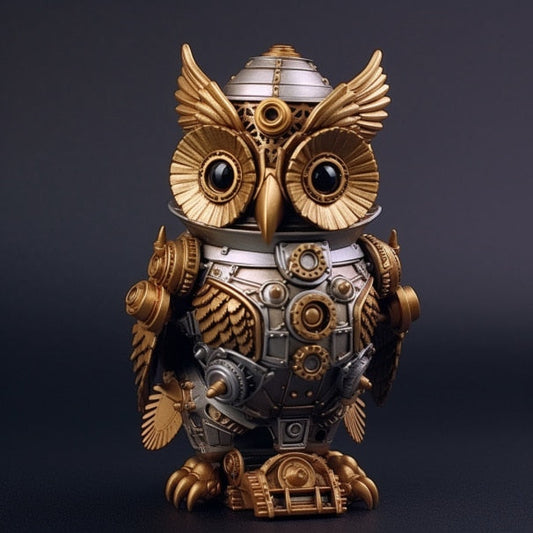 Norvo | Steampunk Ugle Harpiks Kunstverk Dekorasjon Hjem Innendørs og Utendørs Hage Dør Dekorasjon Halloween Dekorasjon Tilbehør