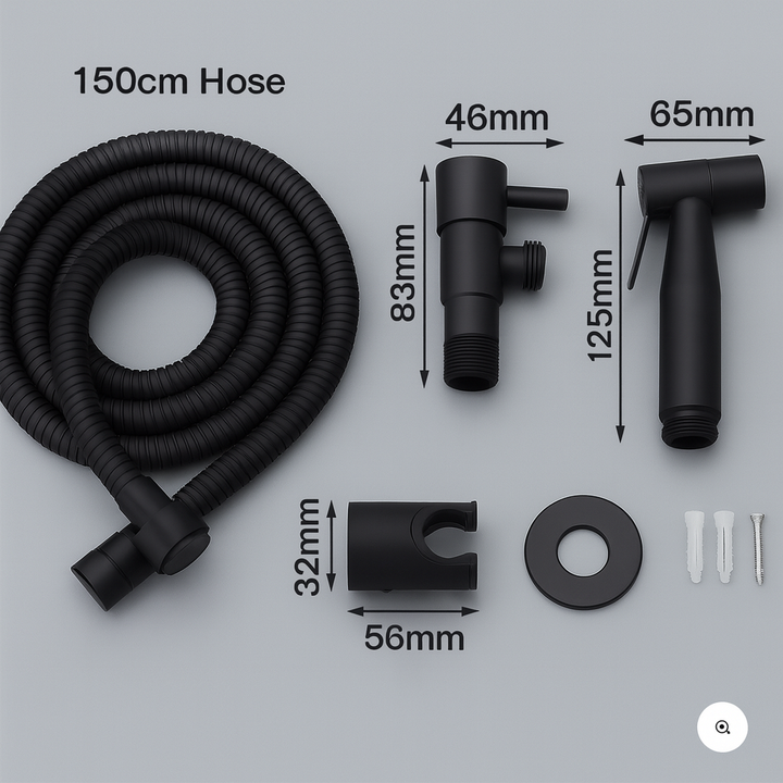 Norvo | Bidet Sprayer i Rustfritt Stål – Veggmontert med Justerbar Stråle