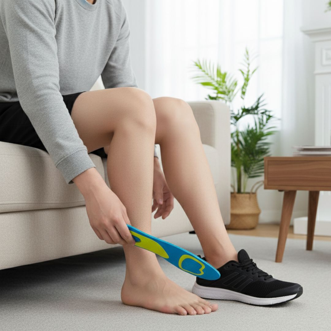 Plantar fasciitt lindring – Selvheftende gelpute – Hverdagskomfort for flate føtter Norvo