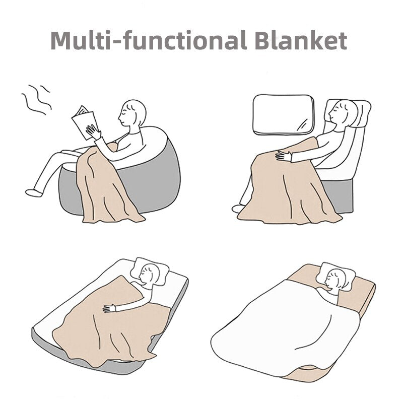 COTTON REVERSIBLE QUILTED BEDCOVER + Matchende Putetrekk - Alt-i-ett Sett Norvo