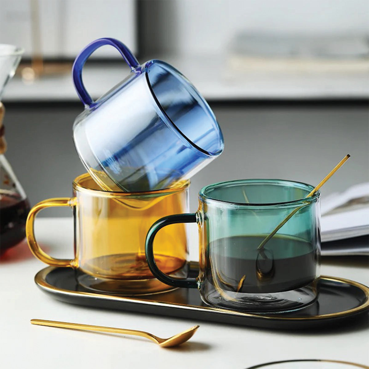 Norvo | DoublyMug | Farget glasskrus for varme drikker