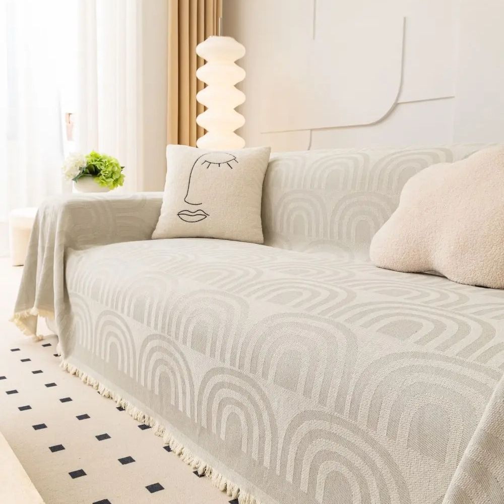 Norvo | Symmetrisk Halvbue Chenille Sofa Deksel