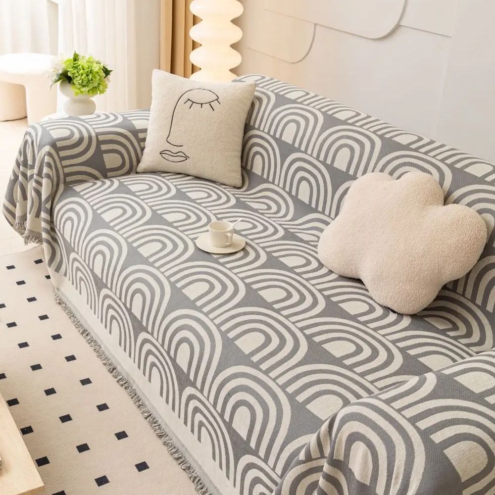 Norvo | Symmetrisk Halvbue Chenille Sofa Deksel