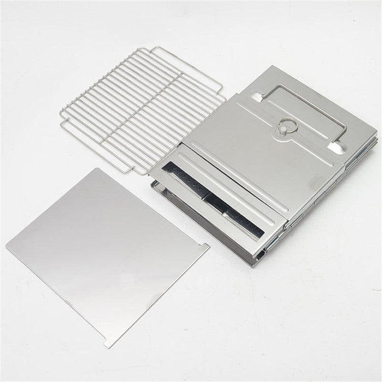 Norvo | Bærbar Rustfritt Stål Sammenleggbart Grill Kullgrill Grill Utendørs Camping Vedovn