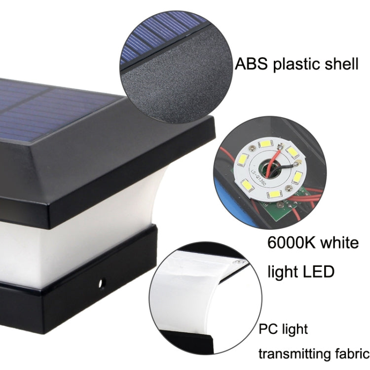 Solar LED Vanntett Utendørs Søyle Lys Gårdsplass Belysning Lampe (Hvit Lys)
