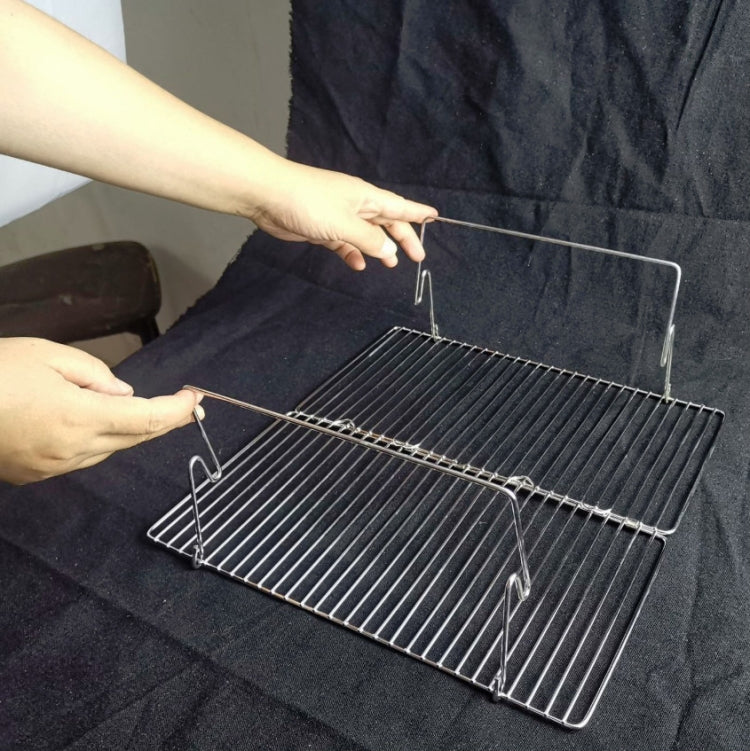 Norvo | Bærbar Grill Camping Rustfritt Stål Sammenleggbart Grill Tre Kull Grill