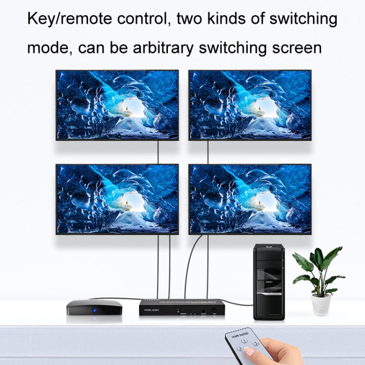 Norvo | FJGEAR FJ-4K204 2 In 4 Ut HD 4K Lyd HDMI Bryter Distribusjon, Plug Type: US Plug