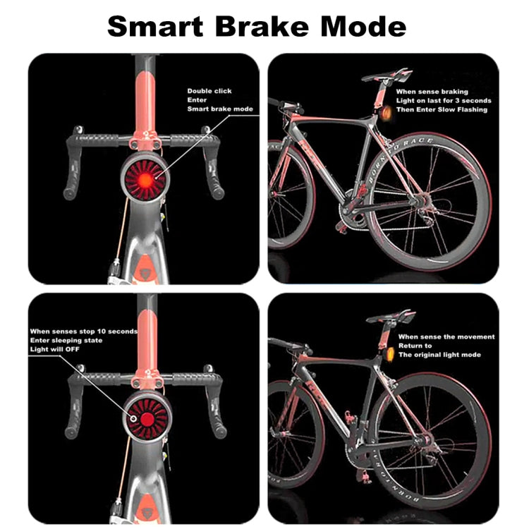 Norvo | Sykkel Smart Sensor Bremselys USB Baklys Varsellys (Titan)
