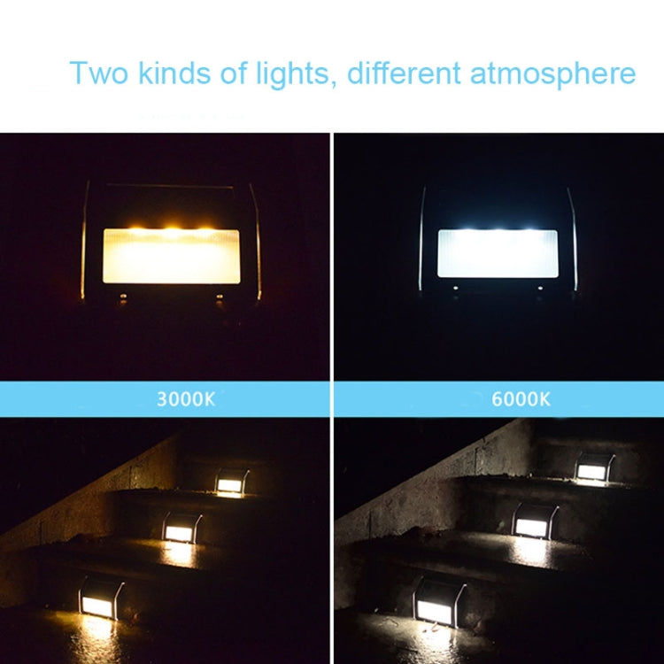 Norvo | 2PCS Solenergi Rustfritt Stål 3 LED Trappev lampe Utendørs Hage Gjerde Lys (Hvit Lys)