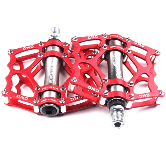 Norvo | Sykkelpedal Terrengsykkel Aluminium Alloy Palin Pedal Non-Slip Bearing Pedal (901-2 Rød)