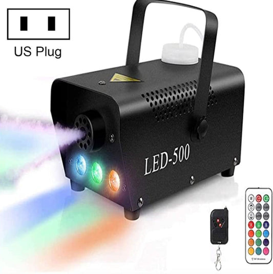 ZQ-B317 500W LED Full Color Remote Control Fog Machine Farge Røyk Generator Scene Belysning Bar Belysning, Spesifikasjon: US Plugg