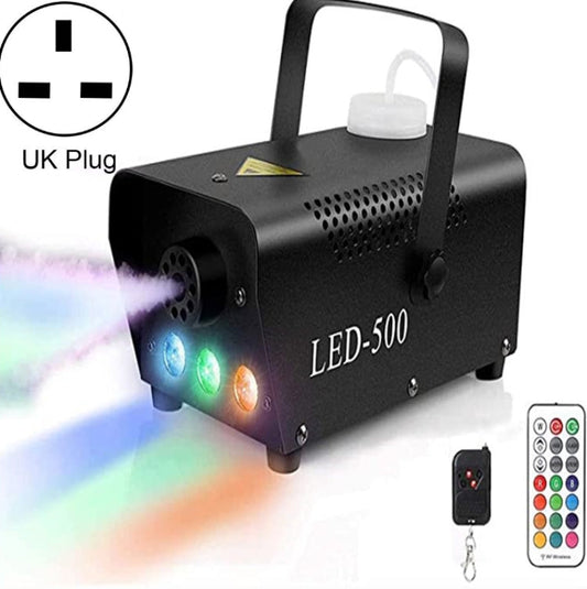ZQ-B317 500W LED Full Color Remote Control Fog Machine Farge Røyk Generator Scene Belysning Bar Belysning, Spesifikasjon: UK Plugg