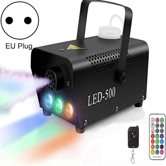 ZQ-B317 500W LED Full Color Fjernkontroll Tåkemaskin Farge Røyk Generator Scene Belysning Bar Belysning, Spesifikasjon: EU Plugg