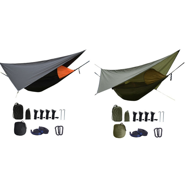 Norvo | Strut-Mosquito-net-hammock Diamond-Sunshade-Set Outdoor Camping Automatic Quick-Open Anti-Mosquito-net-Hammock-Set (Hæralm Green)