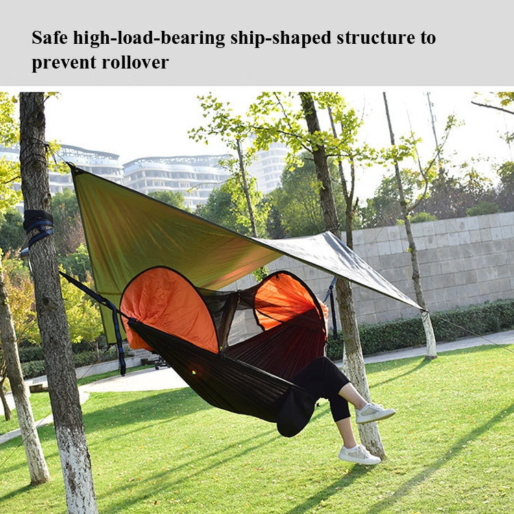 Norvo | Strut-Mosquito-net-hammock Diamond-Sunshade-Set Outdoor Camping Automatic Quick-Open Anti-Mosquito-net-Hammock-Set (Hæralm Green)
