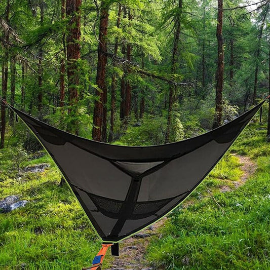 Norvo | 2.8 m Familie Utendørs Bærbar Lufttelt Multi-Person Camping Trekant Hengekøye (Svart)