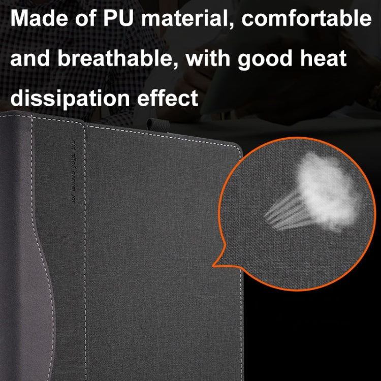 Norvo | For Samsung Galaxy Book Pro 360 15.6 Inch Lær Laptop Anti-Fall Etui med Stativ (Vinrød)