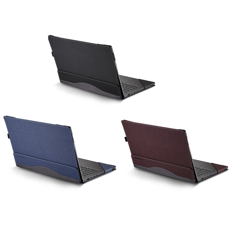 Norvo | For Samsung Galaxy Book Pro 13.3 Tommer Lær Laptop Anti-Fall Beskyttelsesveske med Stativ (Svart)