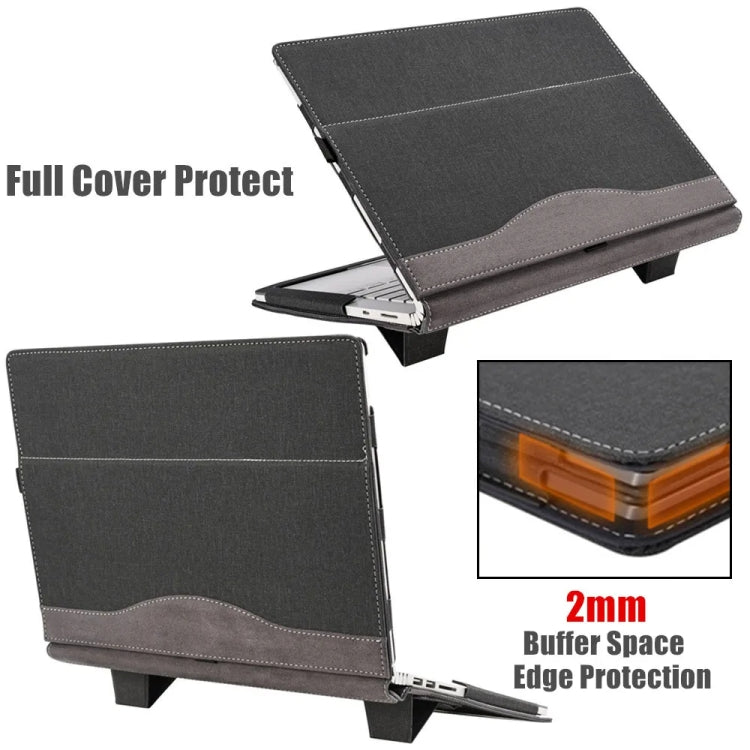 Norvo | For Samsung Galaxy Book 3 360 13,3 tommer lær laptop anti-fall beskyttende etui med stativ (Vinrød)