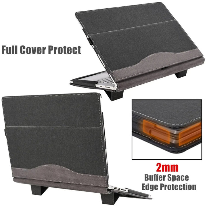 Norvo | For Samsung Galaxy Book 3 360 13,3 tommer lær laptop anti-fall beskyttende etui med stativ (Vinrød)
