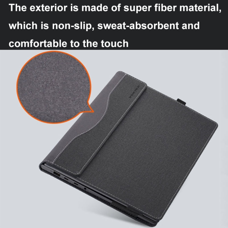 Norvo | For Samsung Galaxy Book 3 360 13,3 tommer lær laptop anti-fall beskyttende etui med stativ (Vinrød)