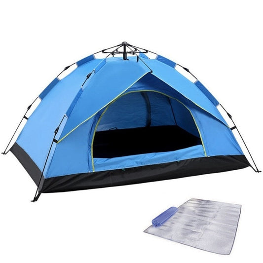 Norvo | TC-014 Utendørs Strand Reise Camping Automatisk Vår Multi-Person Telt For 3-4 Personer (Blå+Matte)