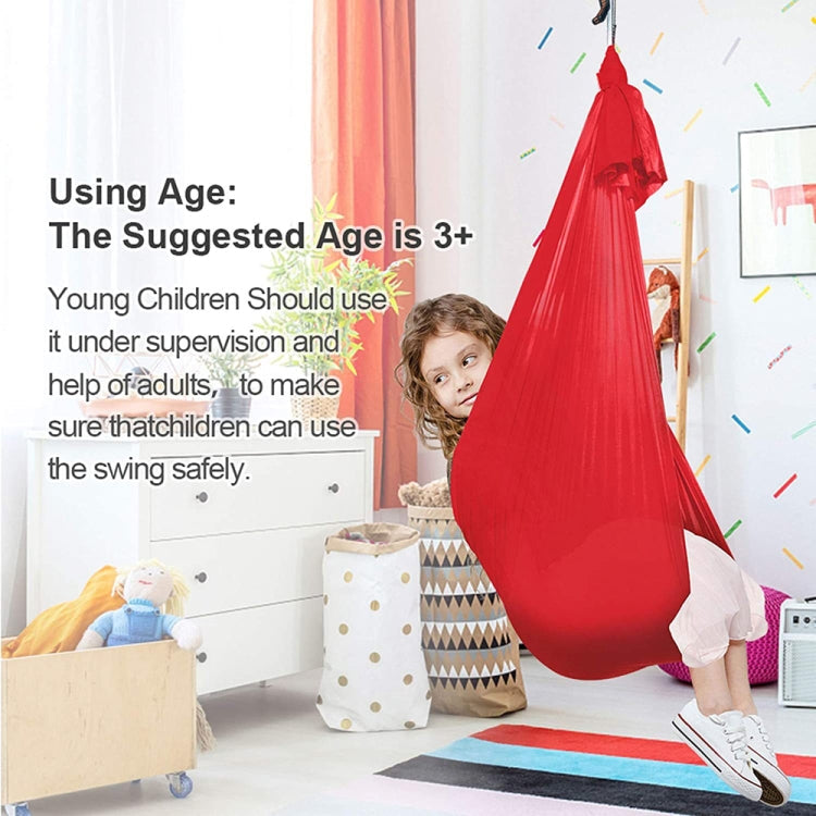 Norvo | Barn Elastisk Hengekøye Innendørs Utendørs Sving, Størrelse: 1.5x2.8m (Rød)