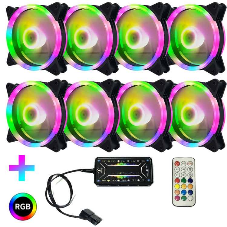 Norvo | Datamaskin CPU RGB glødende radiator 8 vifter + fjernkontroll
