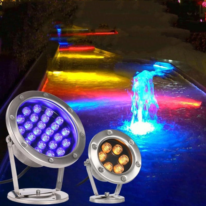 Norvo | LED Undervannslampe Basseng Fiskedam Springvann Vanntett Landskapslys 24W (Varm Hvit)